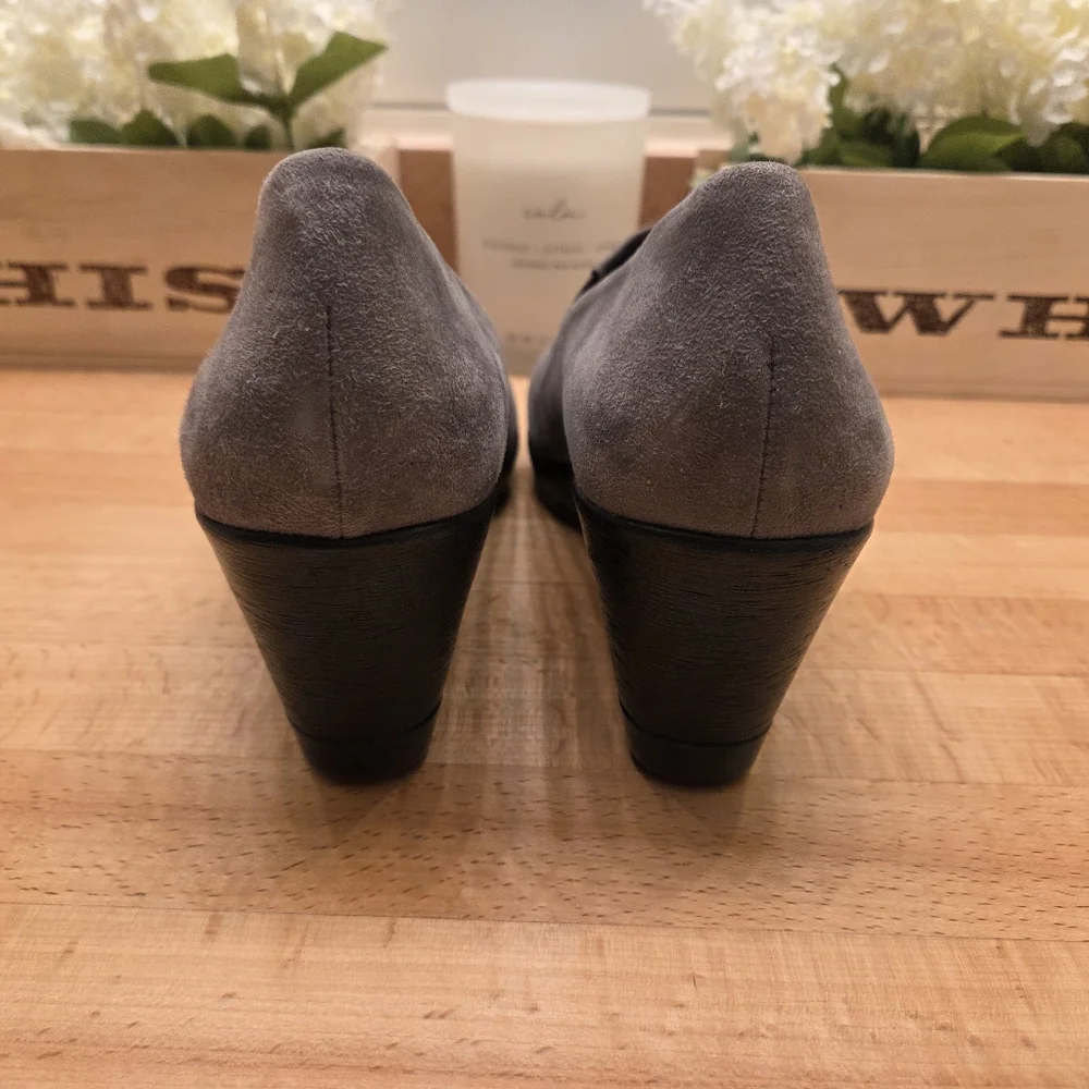 Dansko Rosaline Gray Suede Wedge Shoes Womens Size 41
